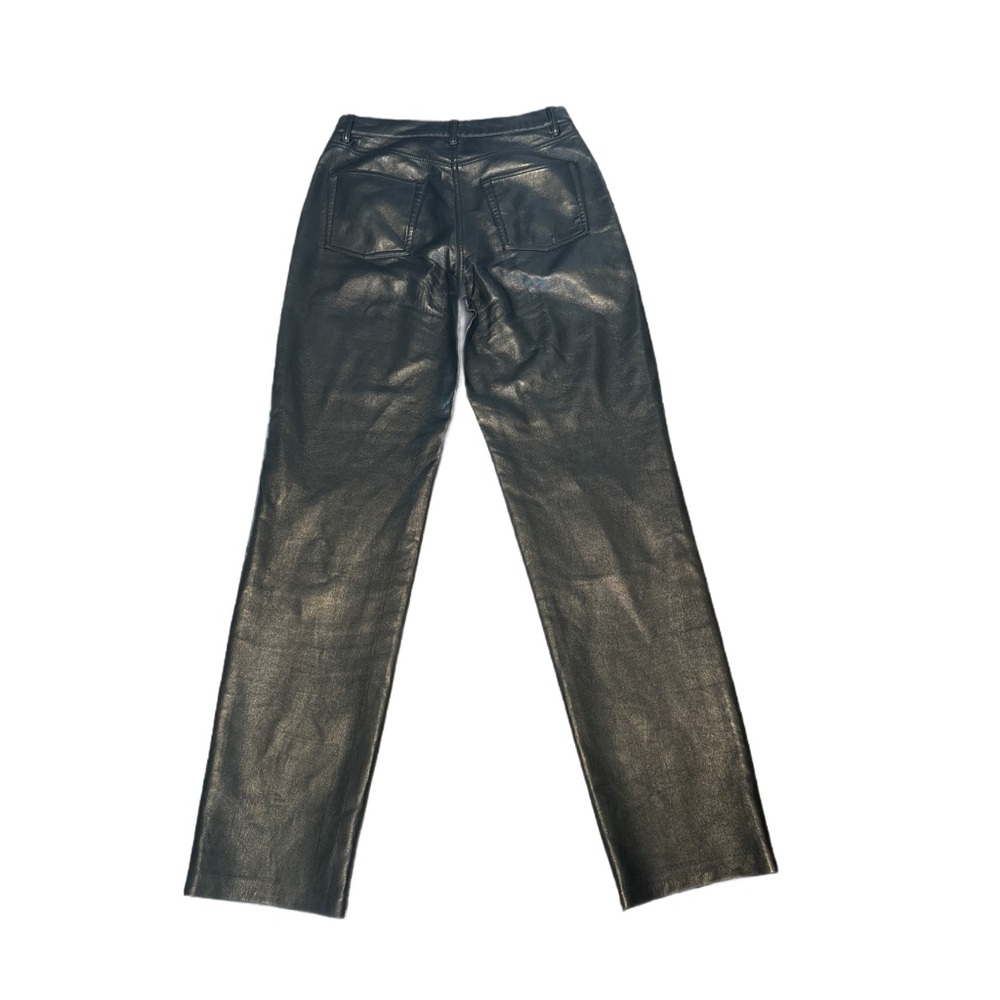 Wilfred | Black High-Waisted Vegan Leather Pants - Picture 3 of 6